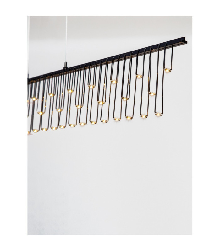Stellar Bar Pendant Ceiling Light Black Chrome Triac Dimmable LED 17W 1355lm 3000K-8