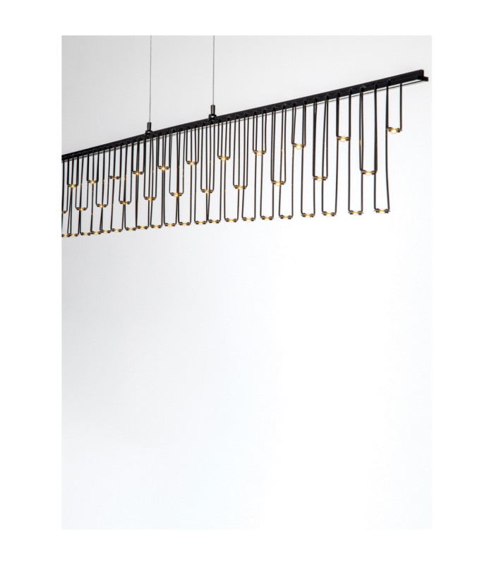Stellar Bar Pendant Ceiling Light Black Chrome Triac Dimmable LED 17W 1355lm 3000K-9