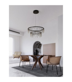 Stellar Integrated LED Pendant Ceiling Light Black Chrome Triac Dimmable LED 41W 3317lm 3000K-2
