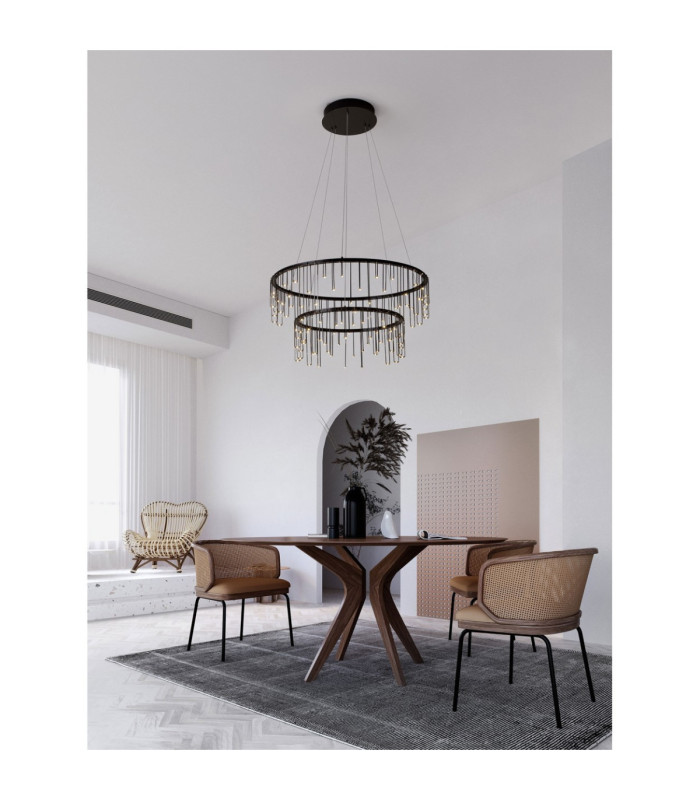 Stellar Integrated LED Pendant Ceiling Light Black Chrome Triac Dimmable LED 41W 3317lm 3000K-2
