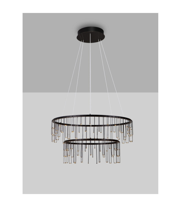 Stellar Integrated LED Pendant Ceiling Light Black Chrome Triac Dimmable LED 41W 3317lm 3000K-4