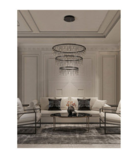 Stellar Integrated LED Pendant Ceiling Light Black Chrome Triac Dimmable LED 72W 5866lm 3000K-2