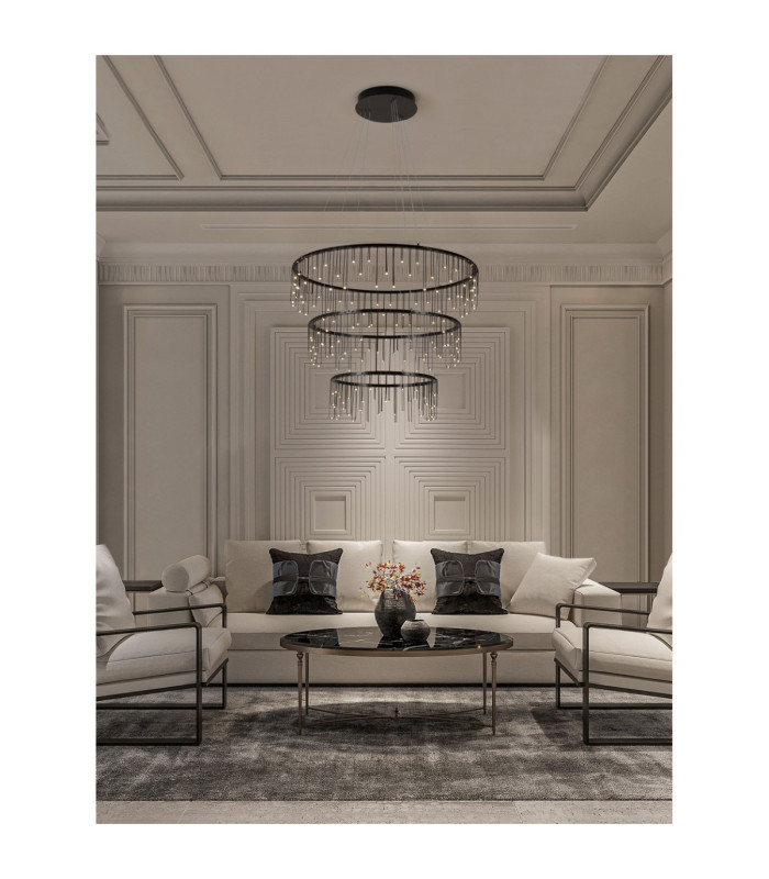 Stellar Integrated LED Pendant Ceiling Light Black Chrome Triac Dimmable LED 72W 5866lm 3000K-2