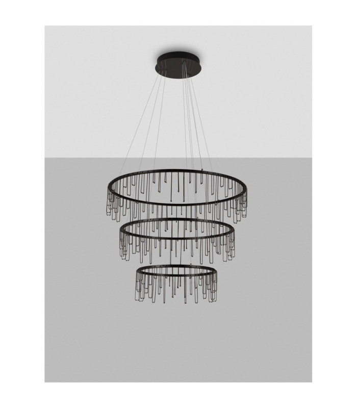 Stellar Integrated LED Pendant Ceiling Light Black Chrome Triac Dimmable LED 72W 5866lm 3000K-3
