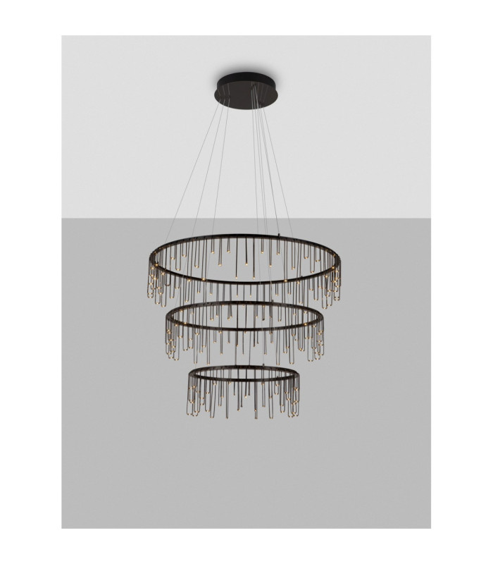 Stellar Integrated LED Pendant Ceiling Light Black Chrome Triac Dimmable LED 72W 5866lm 3000K-4