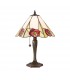 1 Light Medium Table Lamp Tiffany Glass, Dark Bronze Paint with Highlights, E27 - 1