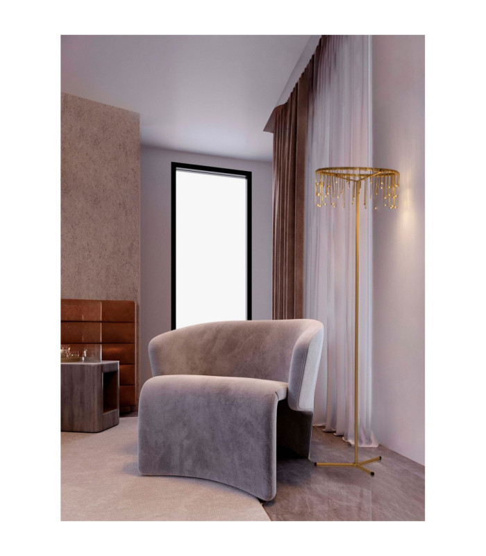 Stellar LED Integrated Floor Lamp Gold Dimmable LED 17W 1258lm 3000K-2