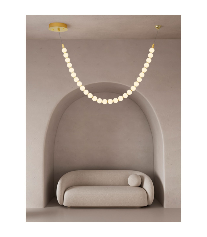 Perla Integrated LED Pendant Ceiling Light Gold Opal Triac Dimmable LED 48W 4031lm 3000K-2