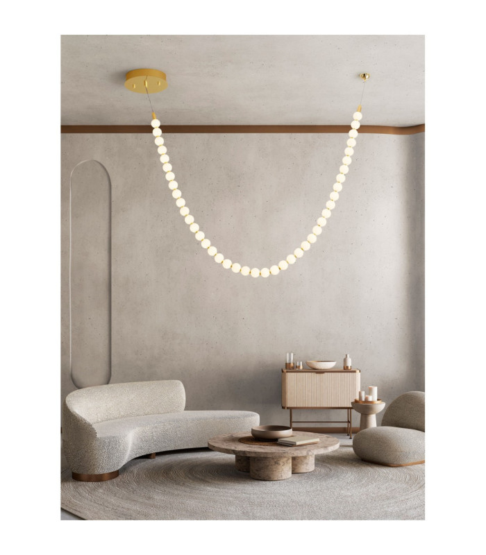 Perla Integrated LED Pendant Ceiling Light Gold Opal Triac Dimmable LED 69W 5524lm 3000K-2