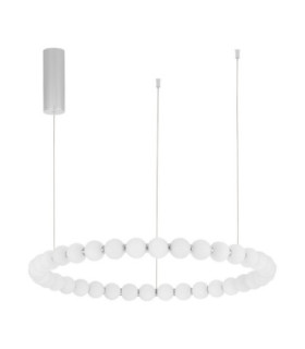 Perla Integrated LED Pendant Ceiling Light Chrome Opal Dimmable LED 72W 6492lm 3000K-1