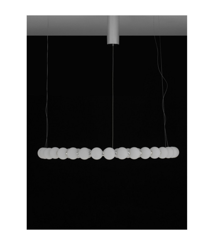 Perla Integrated LED Pendant Ceiling Light Chrome Opal Dimmable LED 72W 6492lm 3000K-3