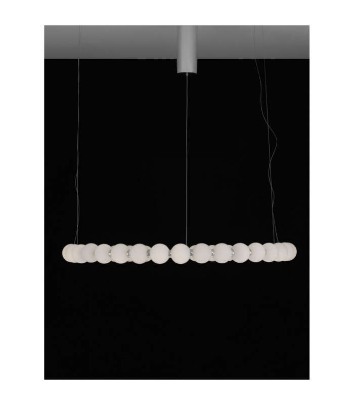 Perla Integrated LED Pendant Ceiling Light Chrome Opal Dimmable LED 72W 6492lm 3000K-4