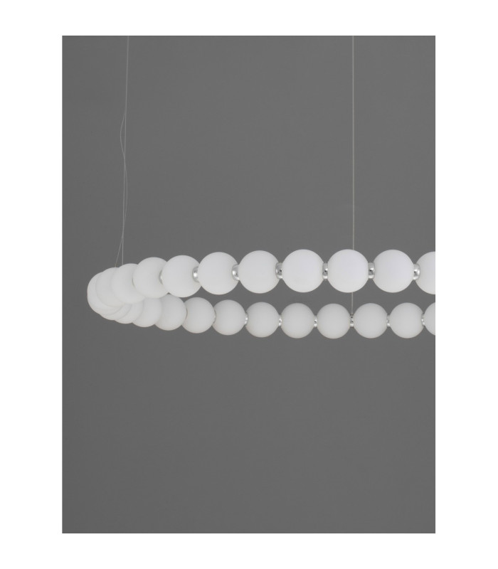 Perla Integrated LED Pendant Ceiling Light Chrome Opal Dimmable LED 72W 6492lm 3000K-5
