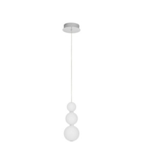 Perla Slim Pendant Ceiling Light Chrome Opal LED 11W 963lm 3000K-1