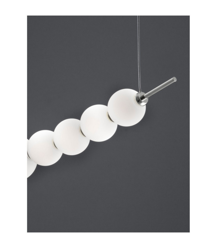 Perla Integrated LED Pendant Ceiling Light Chrome Opal Triac Dimmable LED 28W 2686lm 3000K-3