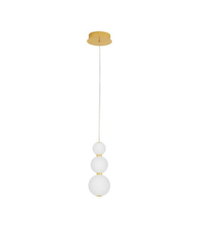 Perla Slim Pendant Ceiling Light Gold Opal LED 11W 963lm 3000K-1