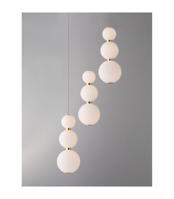 Perla Cluster Pendant Ceiling Light Gold Opal Triac Dimmable LED 32W 2747lm 3000K-3