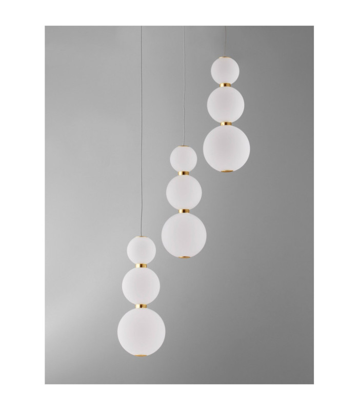 Perla Cluster Pendant Ceiling Light Gold Opal Triac Dimmable LED 32W 2747lm 3000K-4
