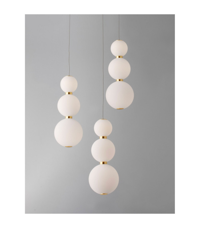 Perla Cluster Pendant Ceiling Light Gold Opal Triac Dimmable LED 32W 2747lm 3000K-5