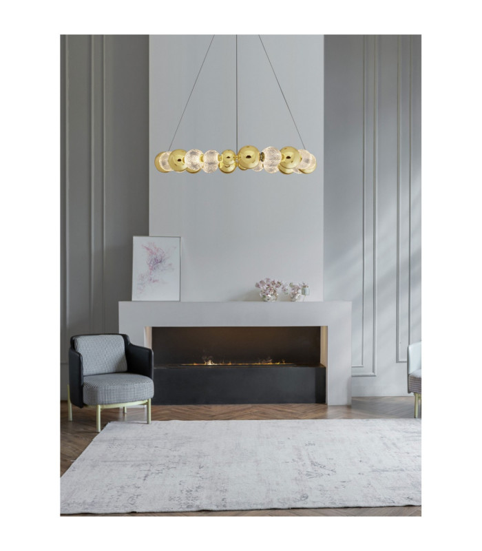 Brille Integrated LED Pendant Ceiling Light Gold Triac Dimmable LED 52W 3476lm 3200K-2