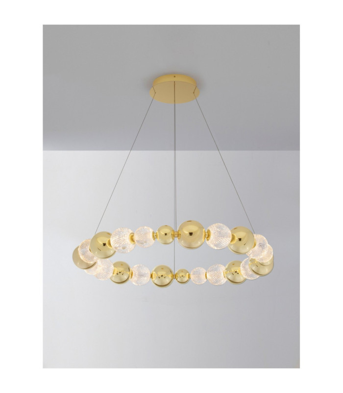 Brille Integrated LED Pendant Ceiling Light Gold Triac Dimmable LED 52W 3476lm 3200K-4