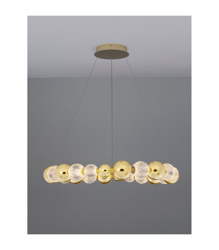 Brille Integrated LED Pendant Ceiling Light Gold Triac Dimmable LED 52W 3476lm 3200K-5