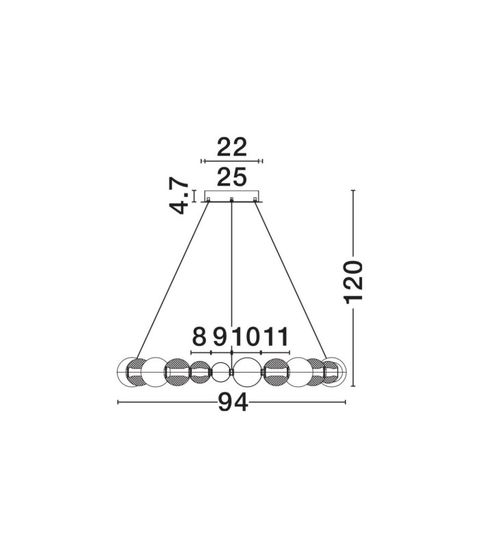 Brille Integrated LED Pendant Ceiling Light Gold Triac Dimmable LED 52W 3476lm 3200K-9