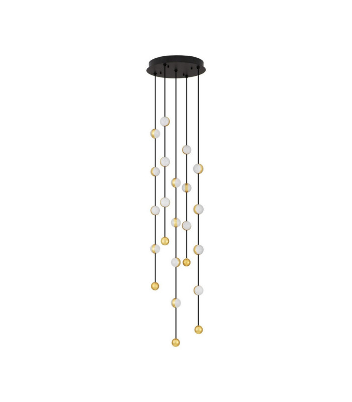 Alcinoe Cluster Pendant Ceiling Light Matt Black Gold Triac Dimmable LED 64W 4708lm 3000K-1