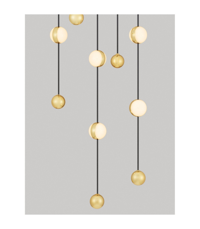 Alcinoe Cluster Pendant Ceiling Light Matt Black Gold Triac Dimmable LED 64W 4708lm 3000K-5