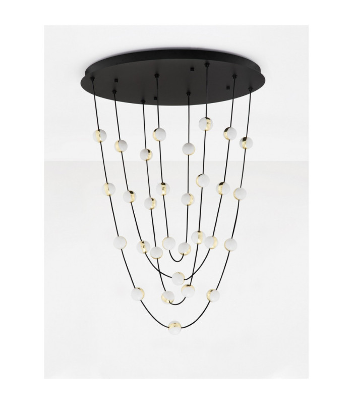 Alcinoe Cluster Pendant Ceiling Light Matt Black Gold Triac Dimmable LED 102W 8914lm 3000K-3