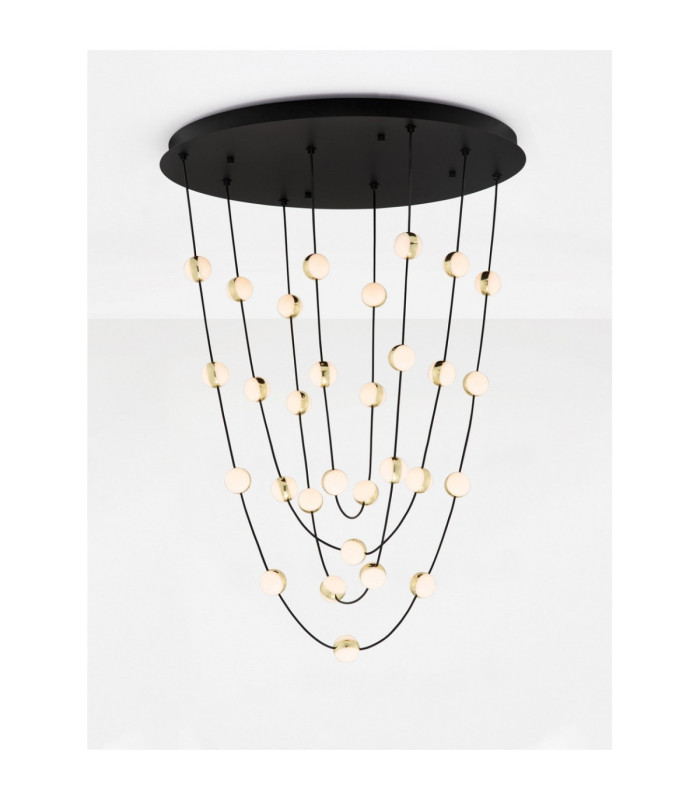 Alcinoe Cluster Pendant Ceiling Light Matt Black Gold Triac Dimmable LED 102W 8914lm 3000K-4