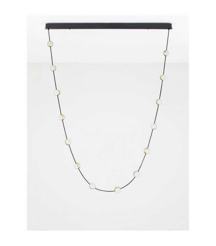 Alcinoe Integrated LED Pendant Ceiling Light Matt Black Gold Triac Dimmable LED 46W 3661lm 3000K-3