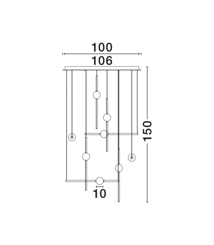 Acrobat Integrated LED Pendant Ceiling Light Black Gold Triac Dimmable LED 106W 9926lm 3000K-4