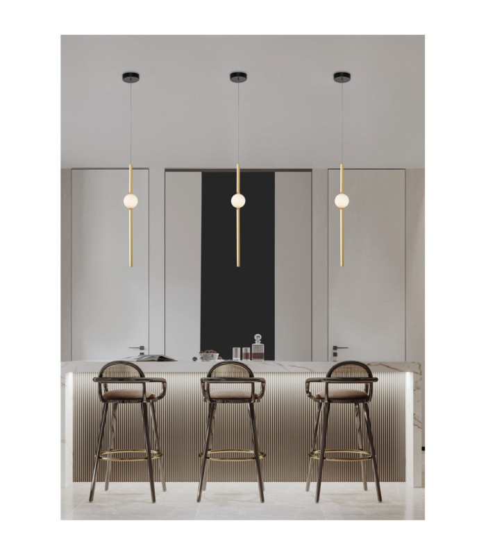 Acrobat Slim Pendant Ceiling Light Black Gold LED 19W 1131lm 3000K-2