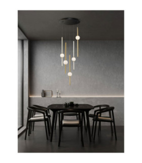 Acrobat Cluster Pendant Ceiling Light Black Gold Triac Dimmable LED 61W 5589lm 3000K-2