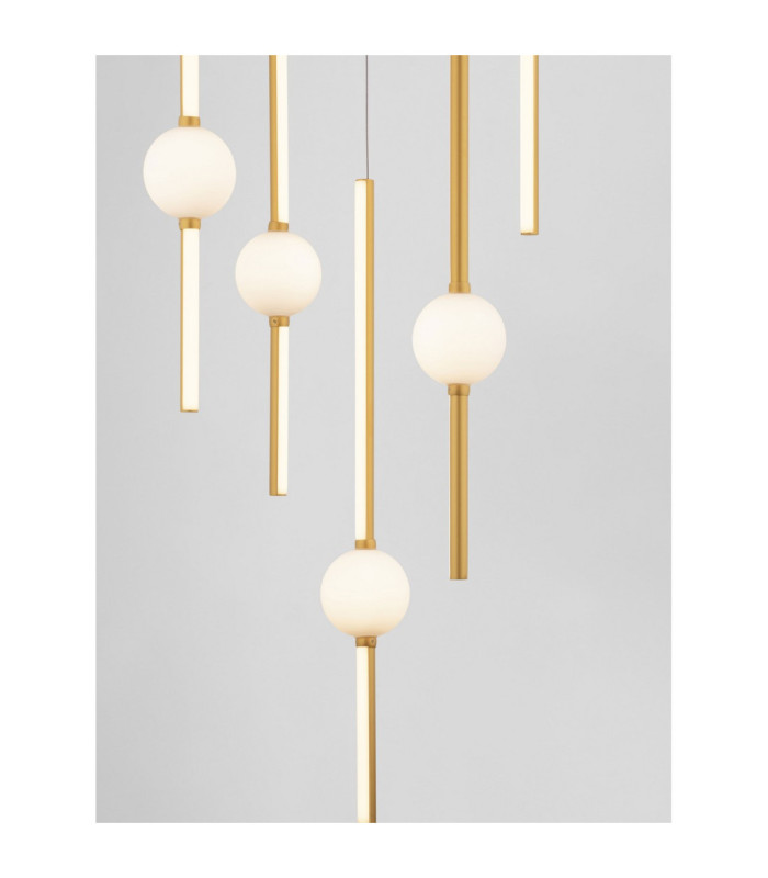 Acrobat Cluster Pendant Ceiling Light Black Gold Triac Dimmable LED 61W 5589lm 3000K-3