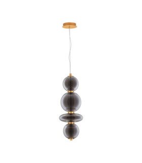 Navi Globe Pendant Ceiling Light Brass Gold Smokey Grey LED 20W 2601lm 3000K-1