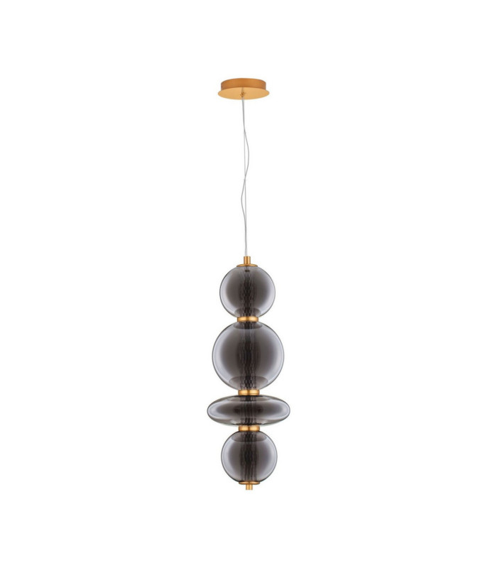 Navi Globe Pendant Ceiling Light Brass Gold Smokey Grey LED 20W 2601lm 3000K-1