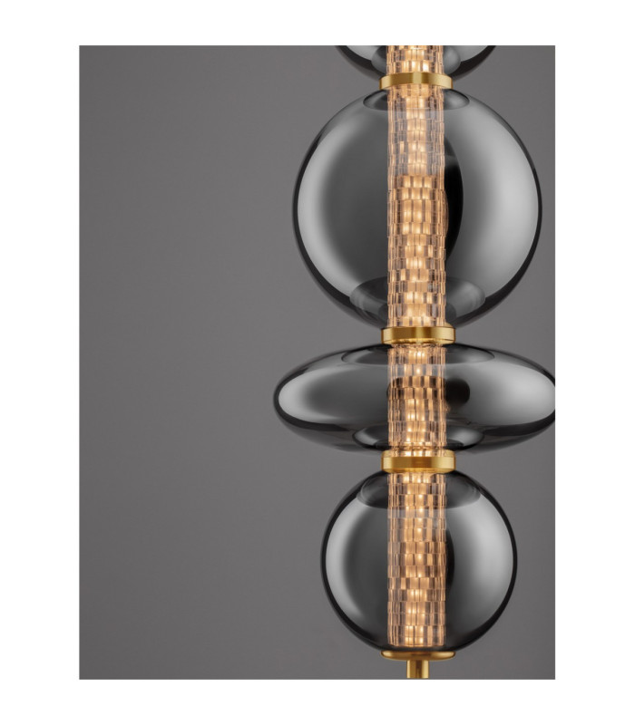Navi Globe Pendant Ceiling Light Brass Gold Smokey Grey LED 20W 2601lm 3000K-6
