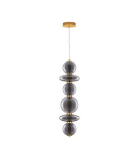 Navi Globe Pendant Ceiling Light Brass Gold Smokey Grey LED 27W 3201lm 3000K-1
