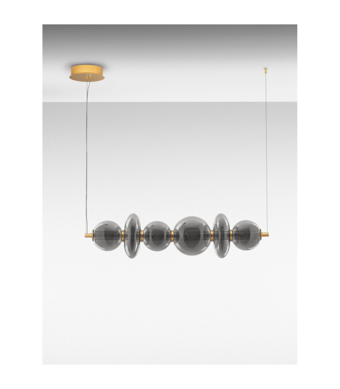 Navi Bar Pendant Ceiling Light Brass Gold Smokey Grey Triac Dimmable LED 29W 3472lm 3000K-3