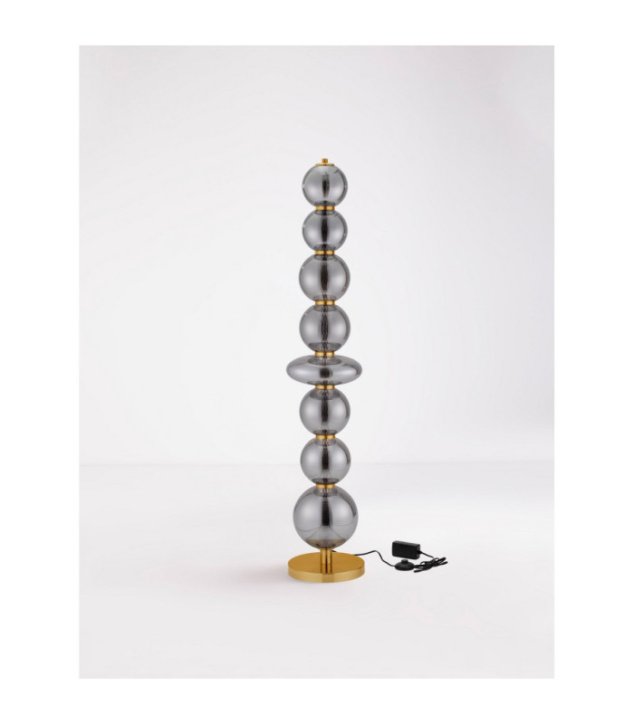 Navi Floor Lamp Brass Gold Smokey Grey Dimmable LED 37W 747lm 3000K-3