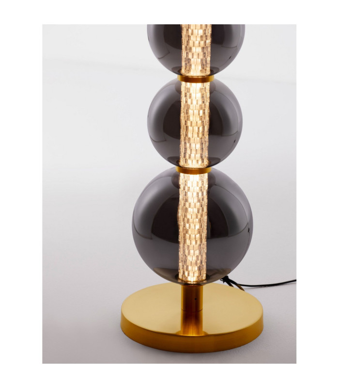 Navi Floor Lamp Brass Gold Smokey Grey Dimmable LED 37W 747lm 3000K-6