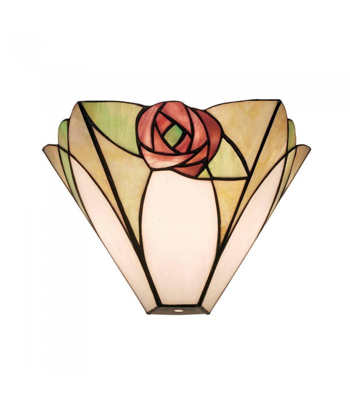 1 Light Indoor Wall Uplighter Dark Bronze with Tiffany Glass, E14 - 1