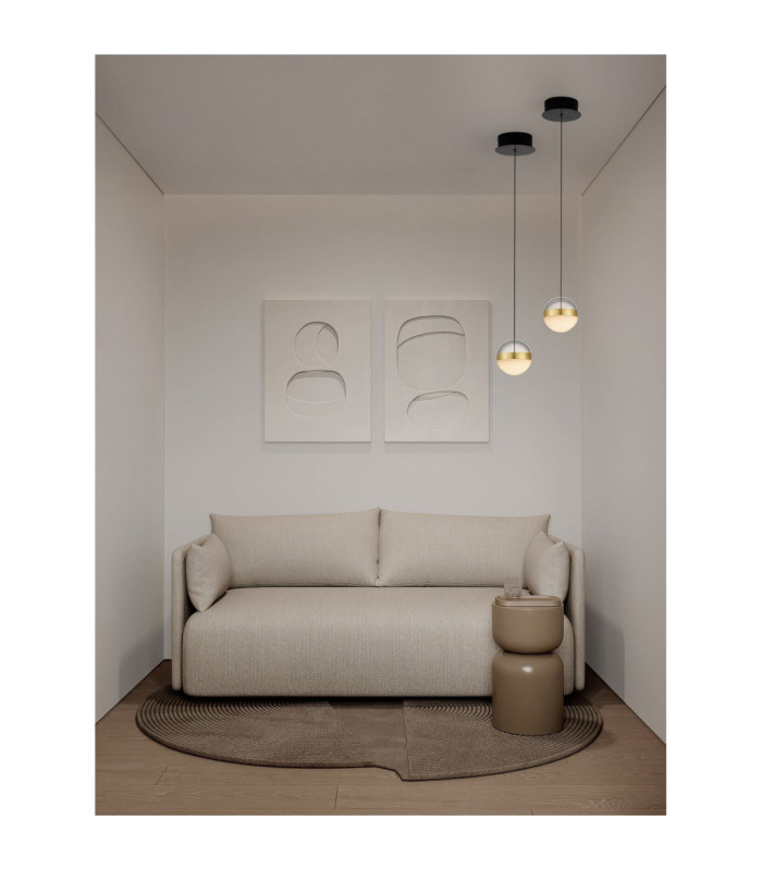 Alaz Slim Pendant Ceiling Light Brass Gold Matt Black Alabaster LED 9W 398lm 3000K-2