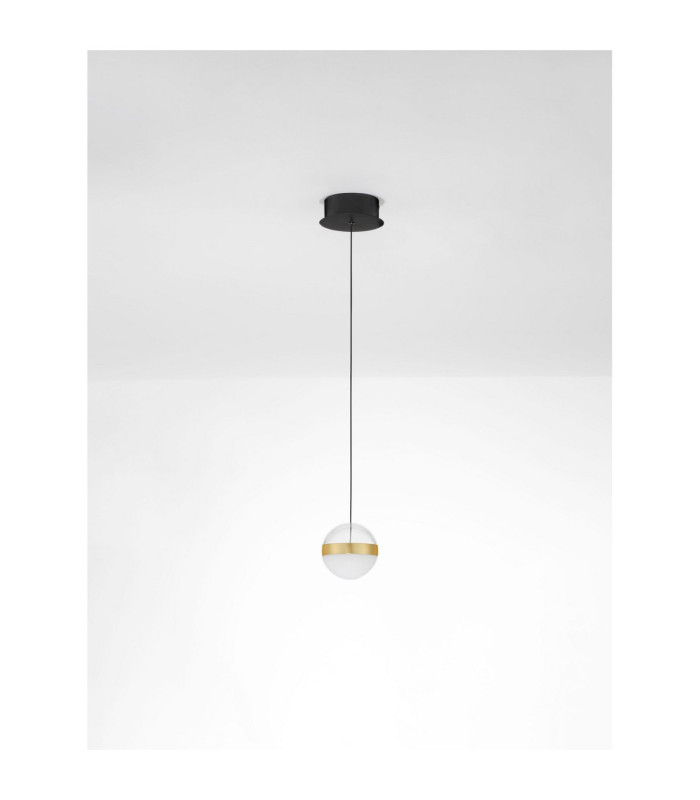 Alaz Slim Pendant Ceiling Light Brass Gold Matt Black Alabaster LED 9W 398lm 3000K-3