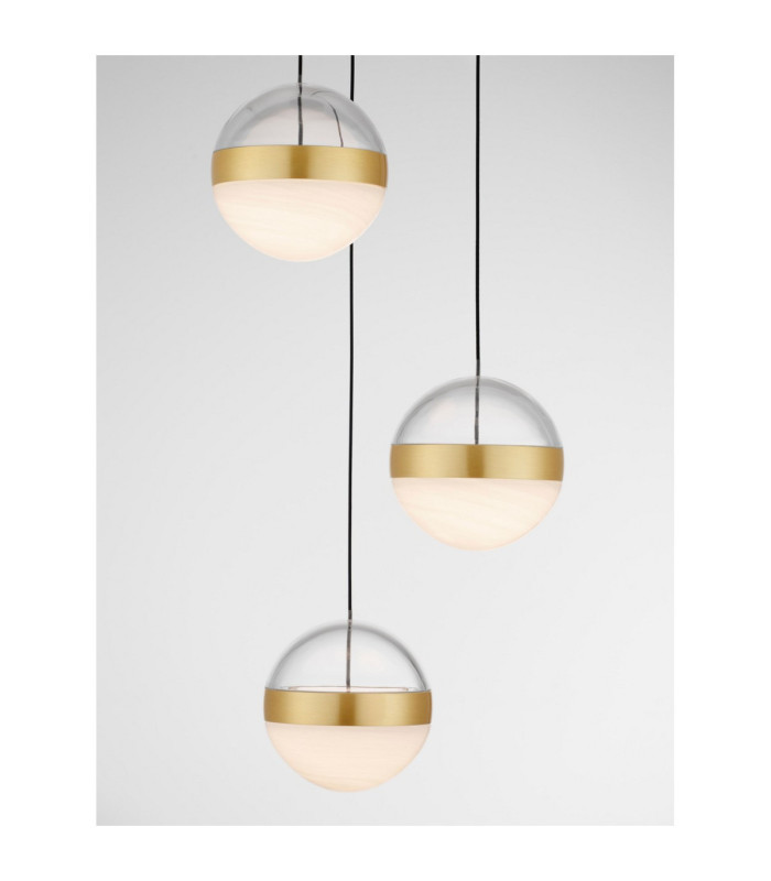 Alaz Cluster Pendant Ceiling Light Brass Gold Matt Black Alabaster Triac Dimmable LED 27W 1194lm 3000K-6