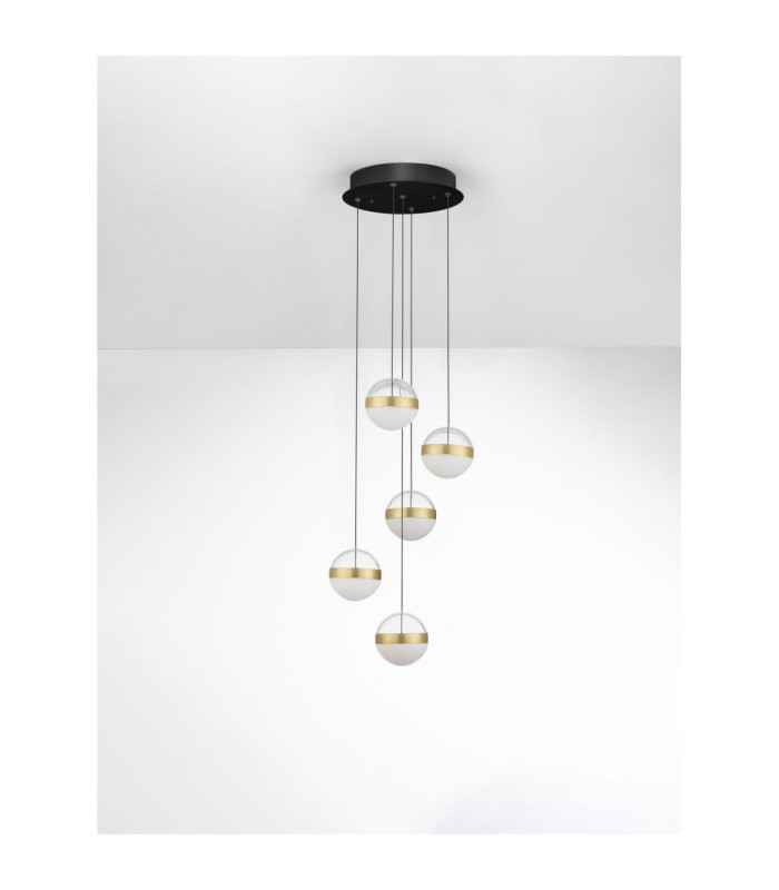 Alaz Cluster Pendant Ceiling Light Brass Gold Matt Black Alabaster Triac Dimmable LED 45W 1990lm 3000K-3