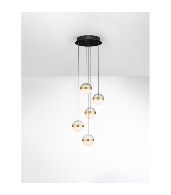 Alaz Cluster Pendant Ceiling Light Brass Gold Matt Black Alabaster Triac Dimmable LED 45W 1990lm 3000K-4