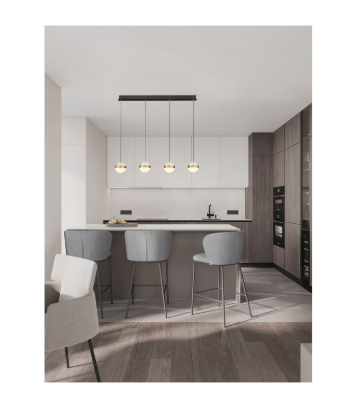Alaz Bar Pendant Ceiling Light Brass Gold Matt Black Alabaster Triac Dimmable LED 36W 1592lm 3000K-2